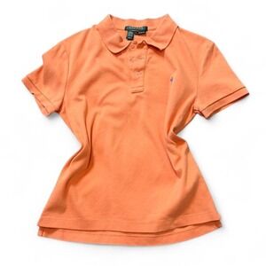 Vintage 90s Ralph Lauren Orange Slim Fit Polo Shirt, Women's Size‎ S